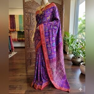 Women Pure Khandua Silk Nabakothi Saree Odissa Handloom Designer Festive